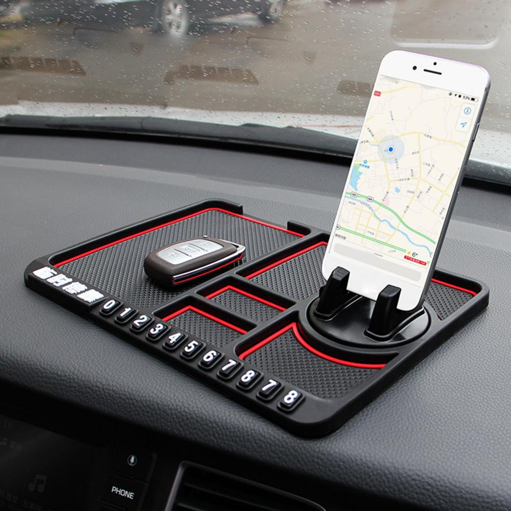 Support smartphone pour voiture avec tapis antidérapant pour tableau de bord  - PEARL