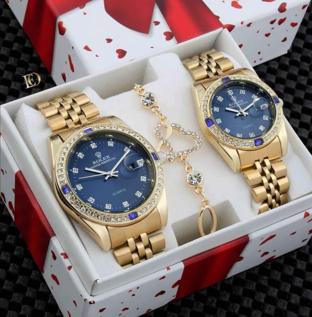 Coffret Cadeau Pour Femme – Montre Rolex +Collier et Accessoire Chic  Couleur Dorée DE00825 - Sodishop