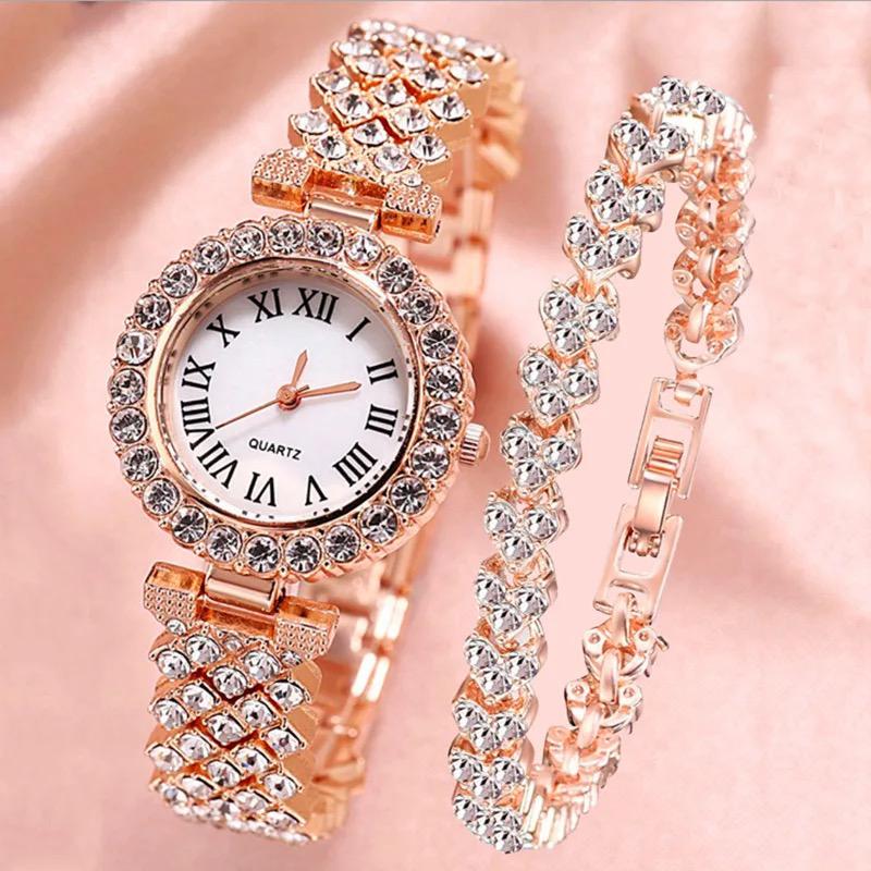 Coffret Cadeau Pour Femme – Montre et Bracelet Accessoire de Luxe Couleur  Or MS00933 - Sodishop