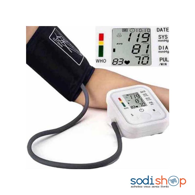 Tensiomètre électronique pour bras avec brassard ajustable – Mesure  automatique de la tension artérielle – Large écran LCD AC00937 - Sodishop
